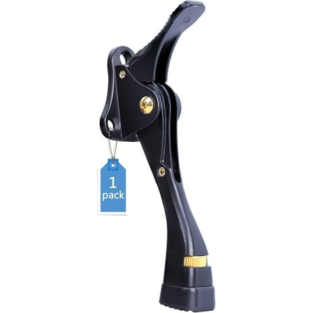 Door Stopper, 1/2/4 Packs Kickdown Door Stop with One Touch Adjustable Height and Rubber Tip 4 Inches, Door Stops… (1 Pack Black)