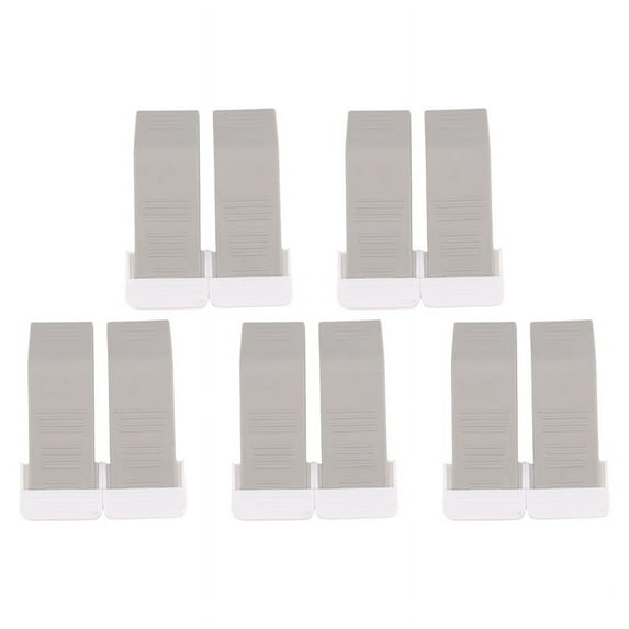 Door Stopper 10 Pack Set Premium Heavy Duty Door Stop Rubber Wedge with Decorative Storage Holder-Perfect Doorstop(Gray)