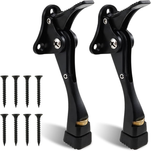 Door Stopper, Heavy Duty Kickdown Door Stops, Adjustable Door Kickstand Stopper with Rubber, Door Holder Stopper