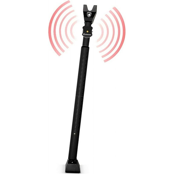 Door Stopper Security Bar with Alarm, 2-in-1 Adjustable Door Knob Jammer & Sliding Door Bar, Black, 300 lbs of Force, by Guard Dog Security