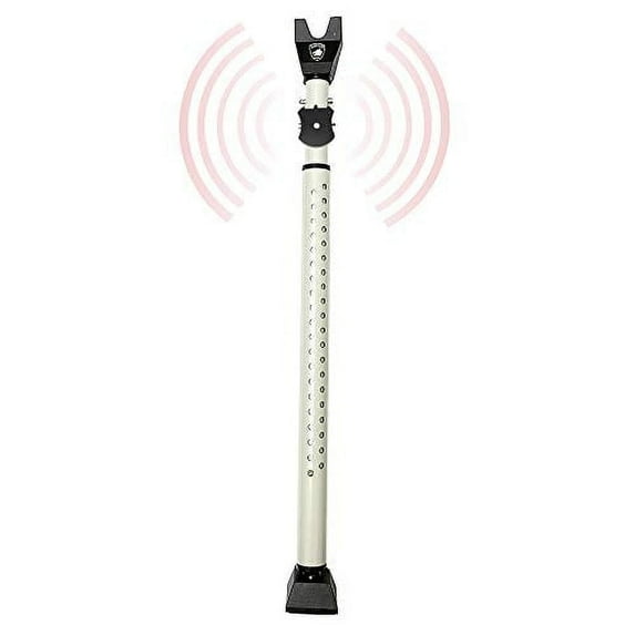 Door Stopper Security Bar with Alarm, 2-in-1 Adjustable Steel Sliding Door Bar, White, 300 lbs of Force, by Guard Dog Security