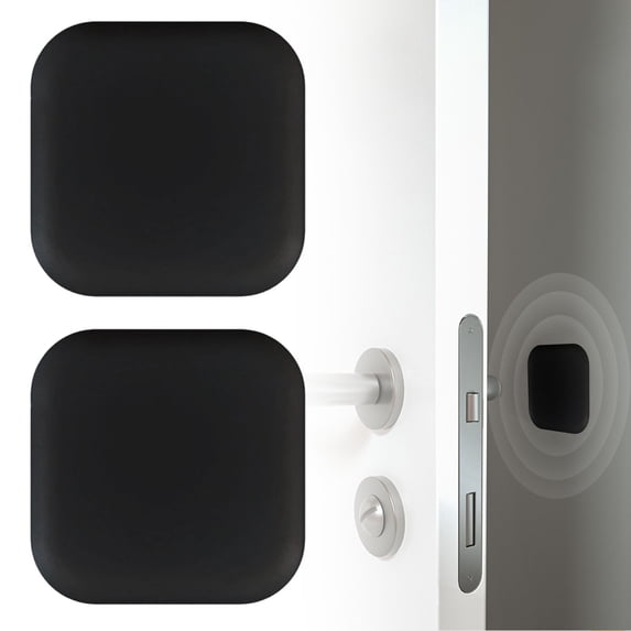Door Stopper Wall Protector, Wall Shield Bumper Guard from Door Knobs, Sturdy Self Adhesive, Soft and Transparent, Reusable Shock Absorbent for Home Office, Black