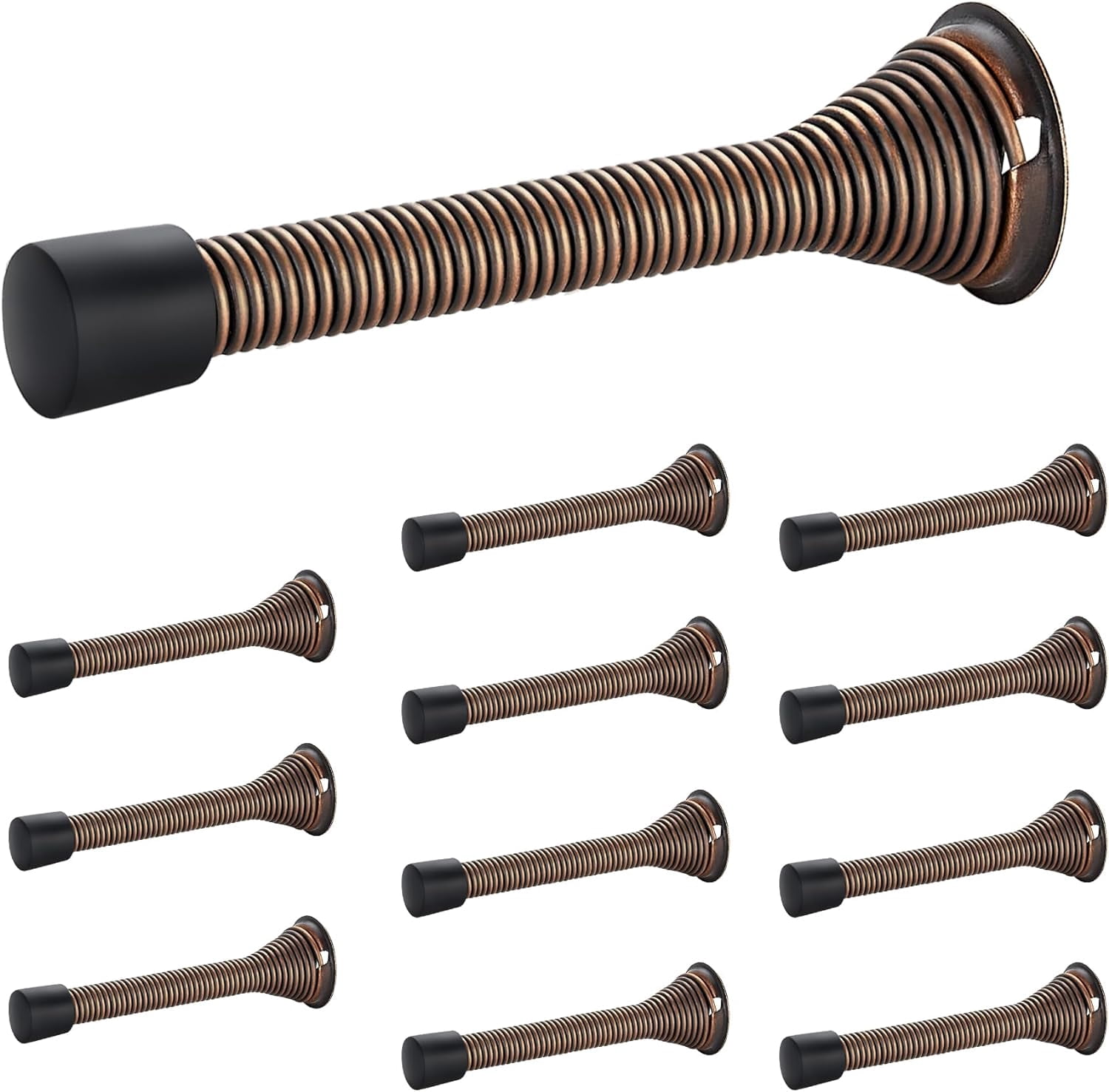 Door Stoppers, 12 Pack Spring Door Stops with Rubber Bumper, Oil Rubbed ...