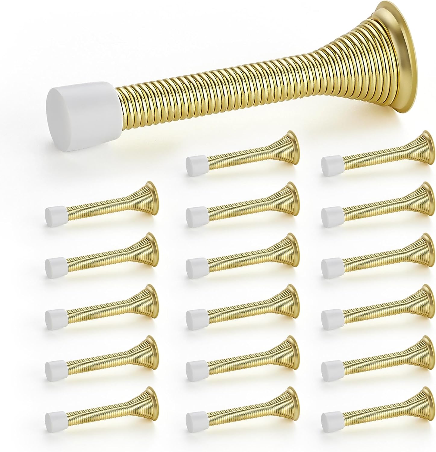 Door Stoppers, 18 Pack Gold Spring Door Stops with Rubber Bumper, Door ...
