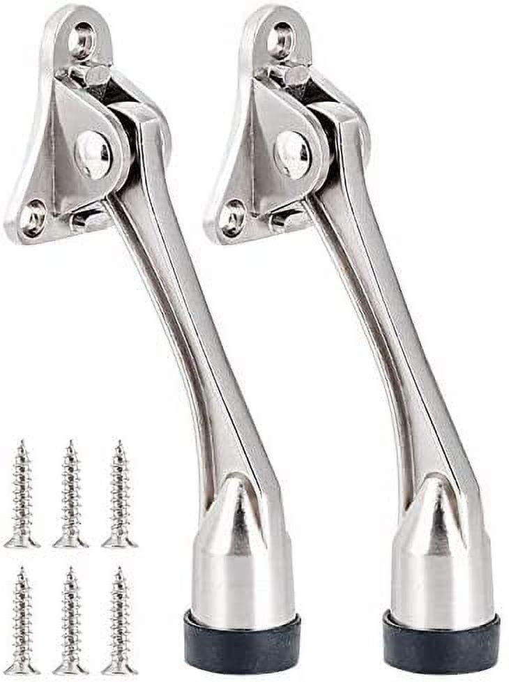 Door Stoppers, 2 Packs Kickdown Heavy Duty Door Stop with Adjustable Height and Rubber