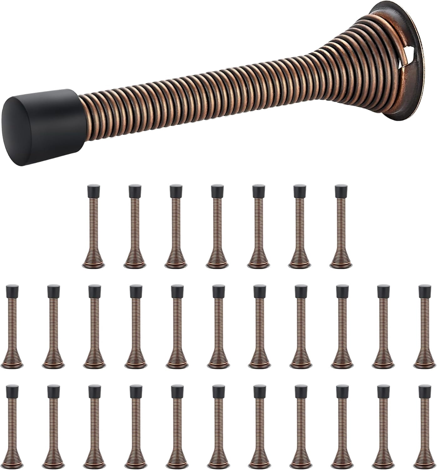 Door Stoppers, 30 Pack Spring Door Stops with Rubber Bumper, Oil Rubbed ...