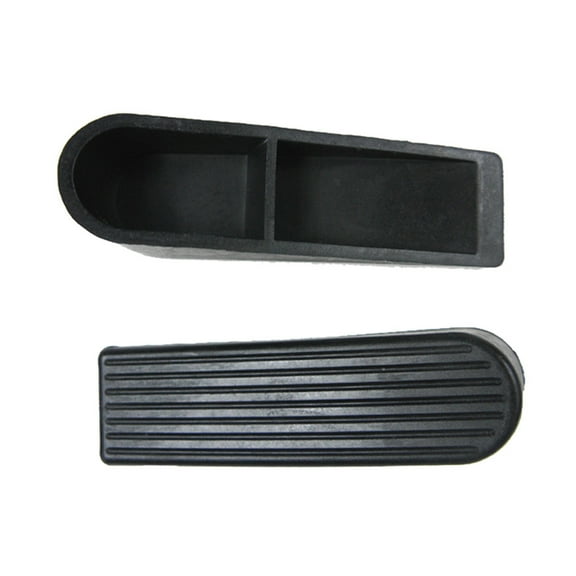 Door Stoppers for Bottom of Door on Floor, Premium Rubber Door Stopper Wedge, Floor Sturdy Stackable Door Stops for Carpet Heavy Duty Door, Door Gaps (Black, 1 Pack) 3.94x1.18x1.18"