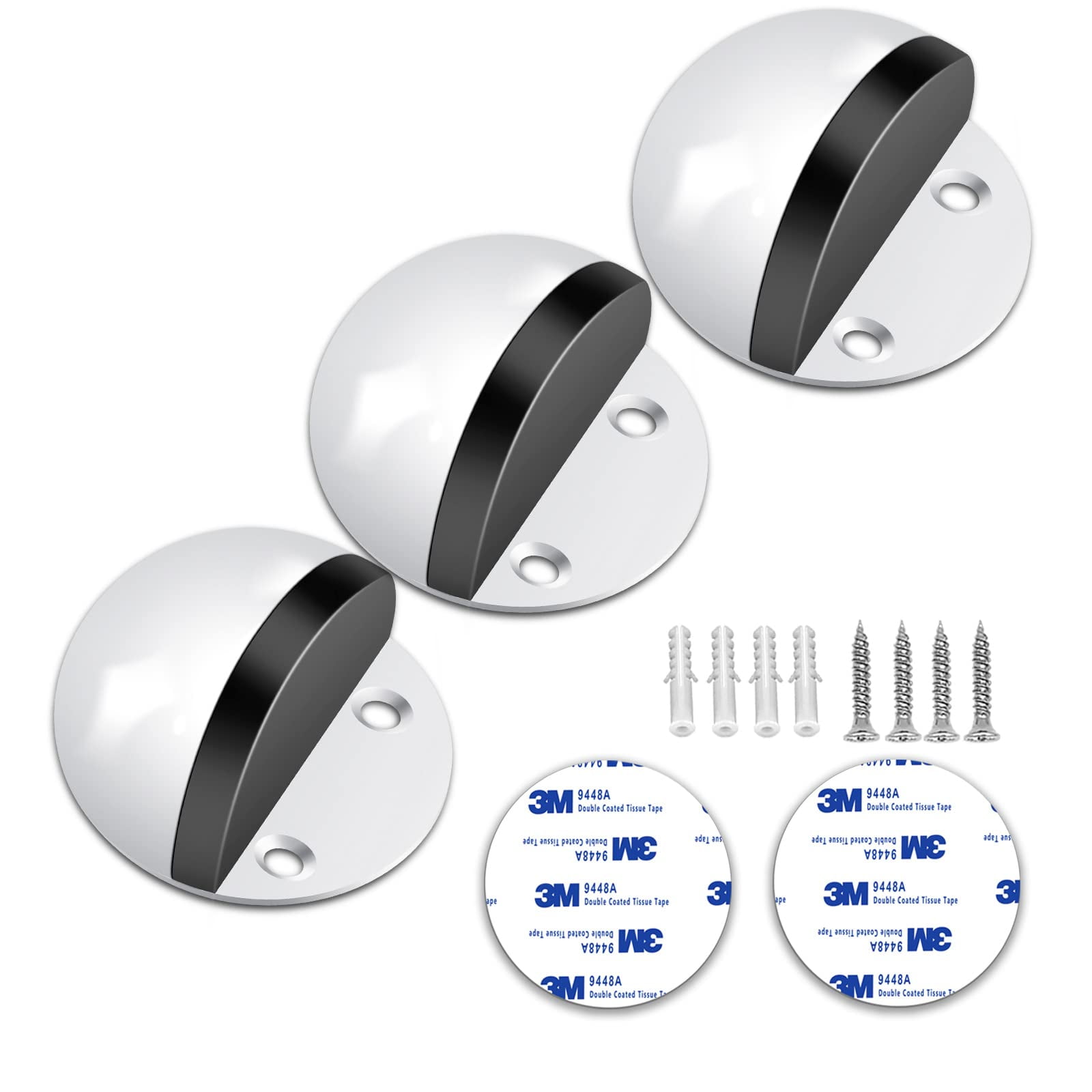 Door Stoppers, Floor Door Stop, White No Drilling Door Stop Sound
