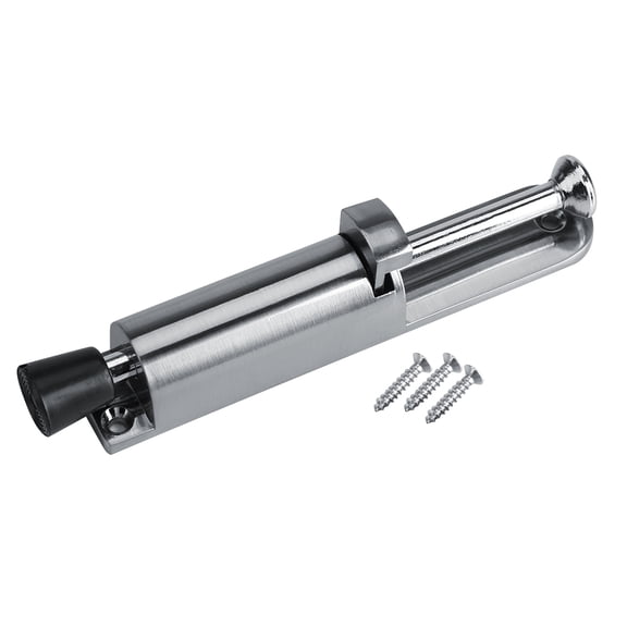 Door Stoppers,Heavy Duty Zinc Alloy Soft Rubber Foot Spring Loaded Easily Step on Door Stopper Holder,Spring Door Stopper