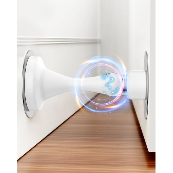Door Stoppers Magnetic Door Catch - 2 Pack Stainless Steel Heavy Duty Door Holder Stops for Bottom Top of Door - Wall Floor Mounting No Drill Adhesive & Screws Strong Magnet Keep Door Open