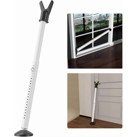 Door Stoppers Security Bar 2 Pack - Heavy Duty Door Jammer - Adjustable Sliding Door Lock Bar - Door Barricade Security Bars for Window, Front Door, Patio Door, Apartment, Home, Hotel Room