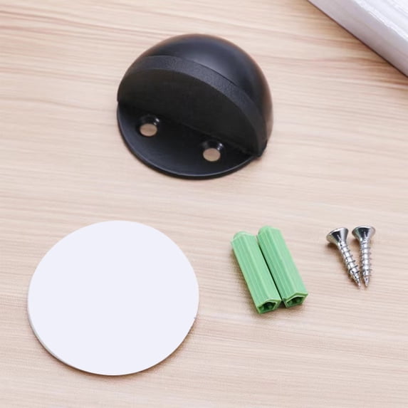 Door Stoppers, Self Adhesive Floor Door Stops No Drill White Door Stopper for Bottom of Door with Rubber Bumper Wall Protector, Dome Shaped
