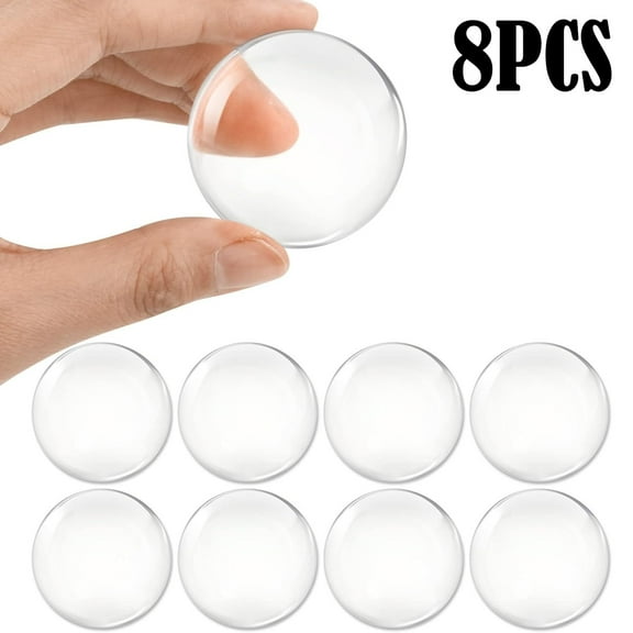 Door Stoppers Wall Protector, 8PCS Self Strong Adhesive Door Knob Wall Protector, Quiet, Shock Absorbent Gel for Home, Office, Wall Protectors from Door Knobs (Round 1.57inch, Clear)