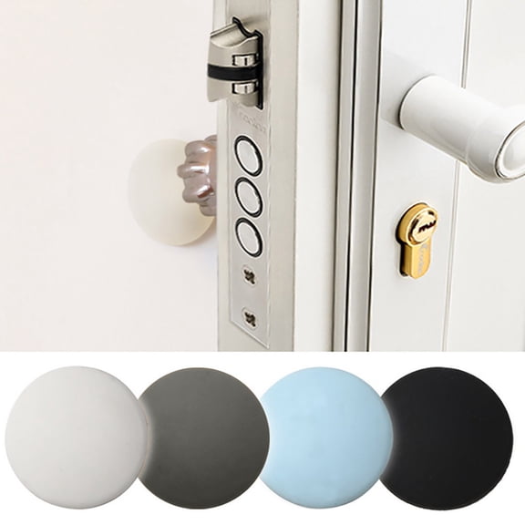 Door Stoppers Wall Protector, Large Silicone Door Bumpers with Strong Thickened Adhesive, Shock Absorbent Door Knobs Wall Protectors to Cover up Damage and Protect Wall Surfaces Coffee 1Pcs