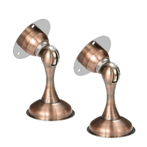 Door Stoppers for Wall, GoXteam Magnetic Door Stop 2 Packs, Stainless Steel Door Holder, Heavy-Duty Doorstop for Floor Mounting (Red Bronze- 2 Packs)