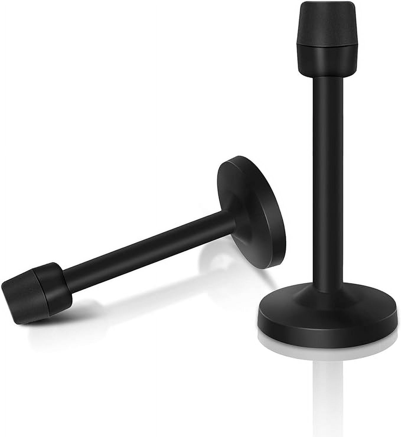 Door Stops 2 Pack, Black Door Stoppers Brushed Satin, Solid Rigid Door