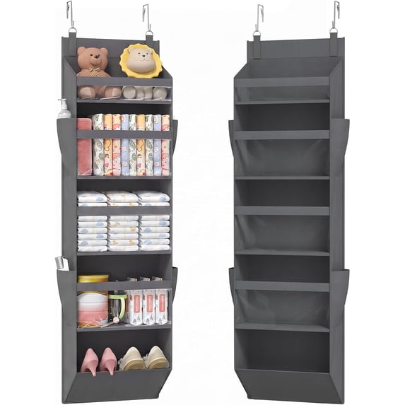 Over the Door Storage, 5 Section Cabinet Door Organizers Dark Gray | 1 ...