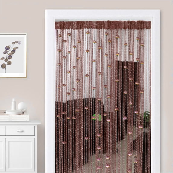 Door String Curtain Doorway Beads Curtains,Hanging Room Divider Beaded Decor Hippie Glitter Fringe Panel Closet Window Doors Sequin Sheer Boho Doors Tassel(Coffee)