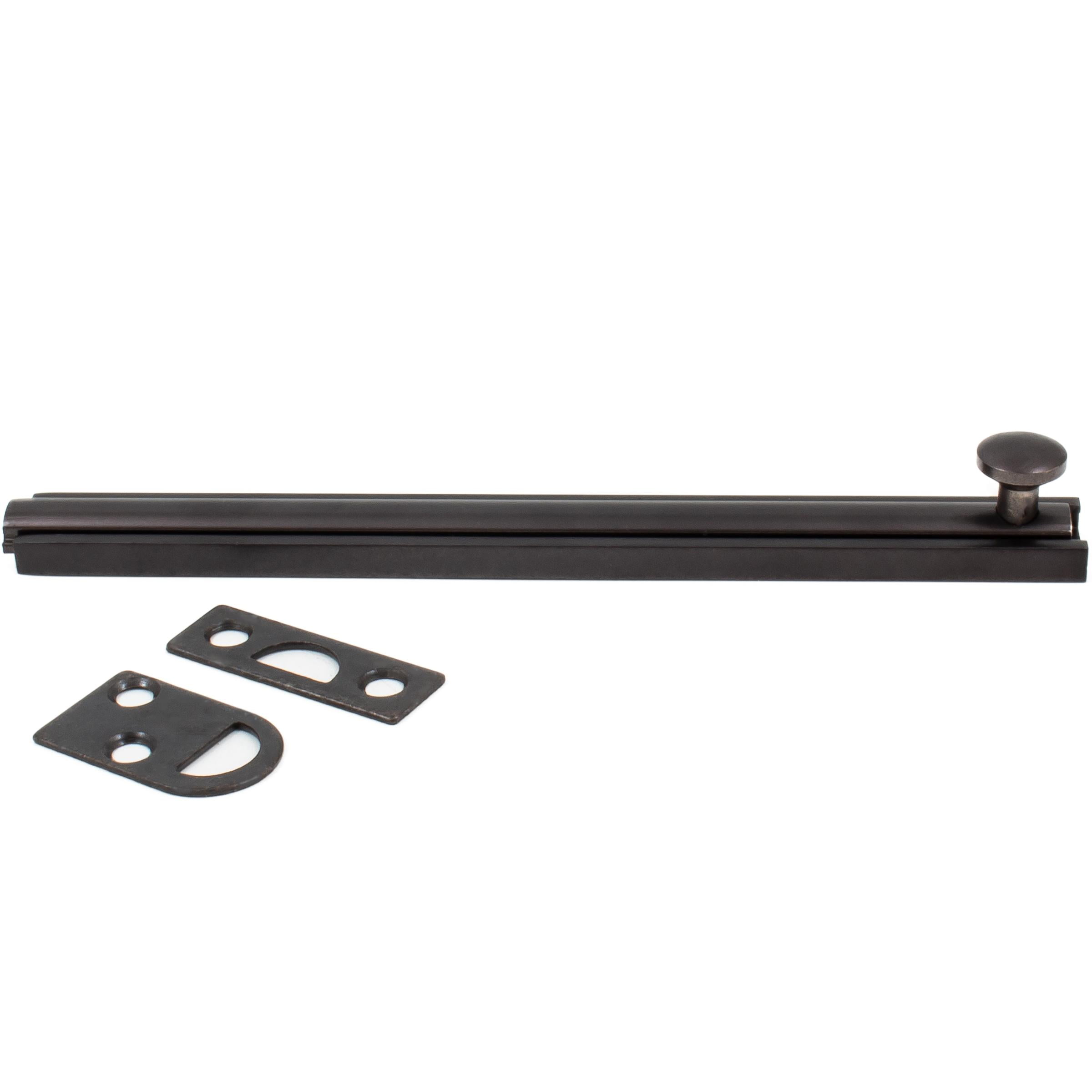6-Inch Matte Black Solid Brass Door Surface Bolt