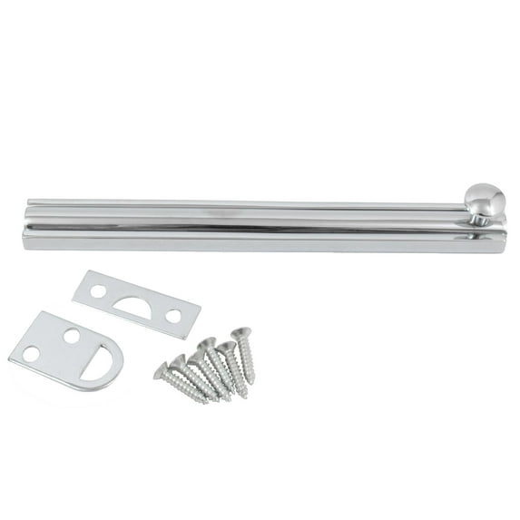 Door Surface Bolt, 6 Inches, Polished Chrome by Stone Harbor Hardware