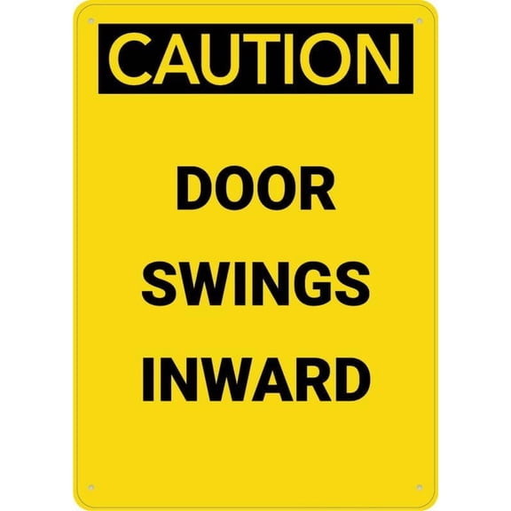Door Swings Inward Aluminum Sign 8"x12" Outdoor Yard