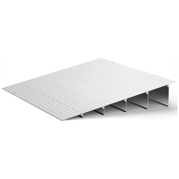 Door Threshold Ramp 5" Rise, Aluminum Entry Ramp for Doorways, 800 lbs Load Capacity, for Wheelchairs, Scooters, Power Chairs & Walkers, Metallic