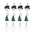 thumbnail image 1 of Door Towel Rack 12Pcs Shower Curtain Hooks Christmas Theme Resin Snowman Snowflake Tree Curtain Rings For Bathroom, 1 of 9
