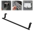 thumbnail image 1 of Over The Door Towel Rack for Bathroom Kitchen, Clearance, 14.17 Inch Brushed Stainless Steel Over Cabinet Towel Bar with Hooks, Cupboard Towel Holder, Space-Saving Towel Hanger, Black, 1 of 9