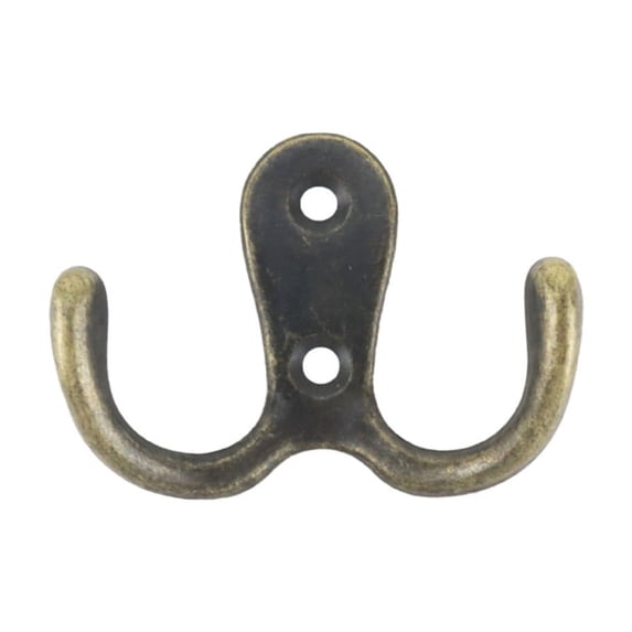 Door Towel Rack Double Fork Coat And Hat Hook Wall Mounted Antique Brass Wall Hook Practical Rural Hook Suitable For Jackets Scarves Bags Towels Keys Hats Cups Hats