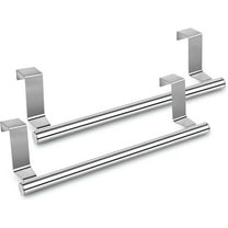 Over The Door Towel Rack, Kitchen Towel Holder Over Cabinet Door Towel Bar Stainless Steel for Cupboard for Kitchen Dish Towel Holder Hanger, 2 Pack (Silver, 9 Inch)