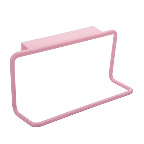 Over The Door Towel Rack Plastic Traceless Towel Hanger No-Drill Cabinet Door Hanger Kitchen Bathroom Storage Organizer for Hanging Washcloths, Hand, Face Fingertip Towels(1Pcs 7.4X3.5X2.1"),Pink