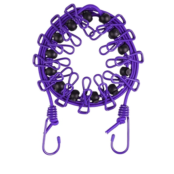 Door Towel Rack Portable Elastic Travel Clothesline With 12pcs Clothespins Travel Gadgets