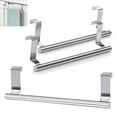 thumbnail image 1 of Over The Door Towel Rack,Tutuviw 3 Pcs Kitchen Towel Holder,9in Stainless Steel Dish Towel Holder,Bath Towel Bar Multi-Functional Towel Rods,Bathroom Cupboard Towel Rack for Hand or Tea Towels, 1 of 7