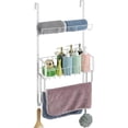 thumbnail image 1 of BTY Over The Door Towel Rack for Bathroom - 4-Tier Organizer with Hooks & Storage Basket, Space-Saving Door Hanger for Bath, Bedroom - White, 1 of 7