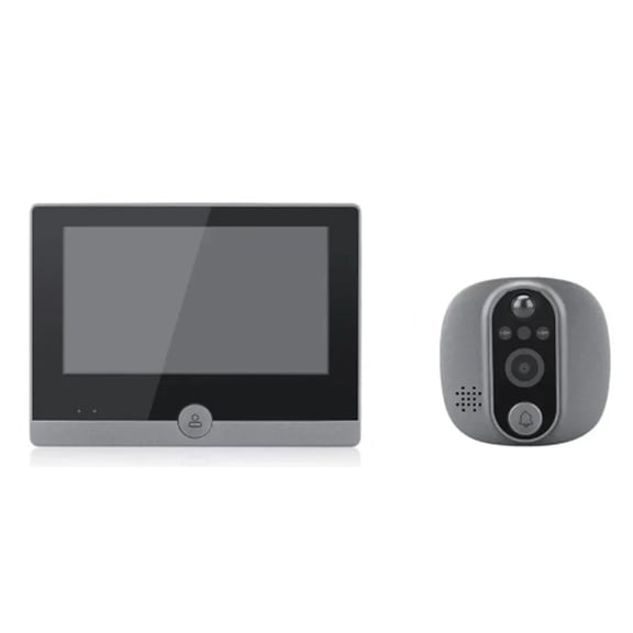 Door Viewer Camera With 4.3 Inch Screen, 1080P HD Digital Peephole,5000MAh Battery, 2-Way Audio,gray