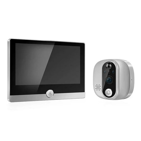 Door Viewer Camera With 4.3 Inch Screen, 1080P HD Digital Peephole,5000MAh Battery, Two-Way Audio, Compatible For Home, Silver