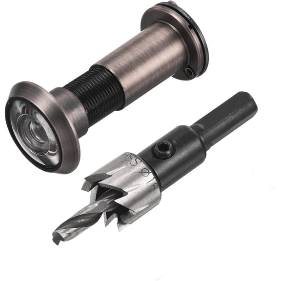 Door Viewer Peephole, Zinc Alloy Privacy Door Viewer with Privacy Cover, Fits Door for Security, Red Bronze