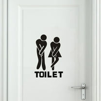 Door WC Vinyl DIY Toilet Stickers Removable Home Decor Mark Stickers