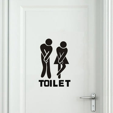 Door WC Vinyl DIY Toilet Stickers Removable Home Decor Mark Stickers