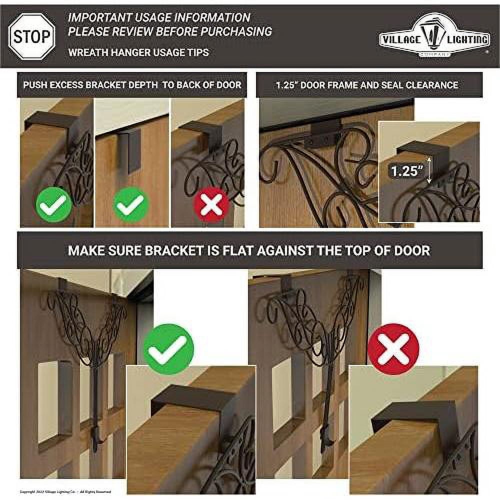 Door WREATH HANGER] Design ADJUSTABLE Hook Length For Tall And