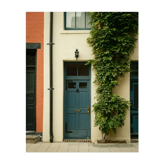 Door on Washington Mews, Manhattan 01 - Manhattan New York Photography Architecture Vintage Botanical Cityscape Street Photography Rustic Unframed Wall Art Print 18 x 24 inches
