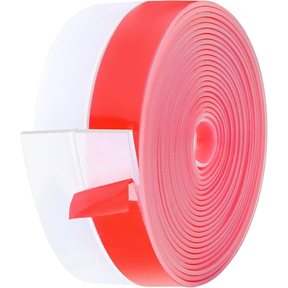 Door Weather Stripping 2IN (W) x 20FT (L) Door Draft Stopper Seal Tape Silicone Seal Strip Self Adhesive Shower Sweep Insulation Tape Side Bottom Strip for Sliding Glass Window Gap, Clear