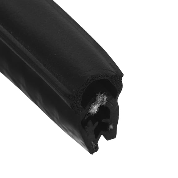 Door Weather Stripping 3.2FT, 16mm W x 22mm H EPDM Car Door Rubber Edge Trim Seal Strip Gasket with Top Bulb Fit 3mm to 7mm Edge for Electrical Cabinet Cars Boat RVs Truck, Black