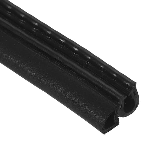 Door Weather Stripping 6.5FT, 12mm W x 9mm H EPDM Car Door Rubber Edge Trim Seal Strip Gasket with Side Bulb Fit 0.5mm to 2mm Edge for Electrical Cabinet Cars Boat RVs Truck, Black