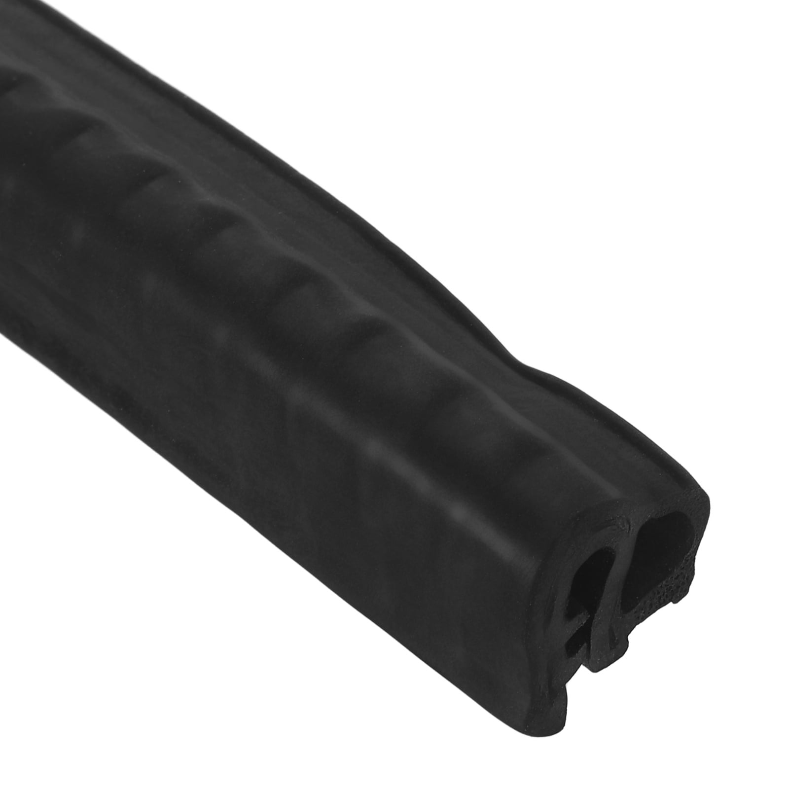Door Weather Stripping 6.5FT, 13mm W x 12mm H EPDM Car Door Rubber Edge Trim Seal Strip Gasket with Side Bulb Fit 0.5mm to 2mm Edge for Electrical Cabinet Car Boat RV Truck, Black