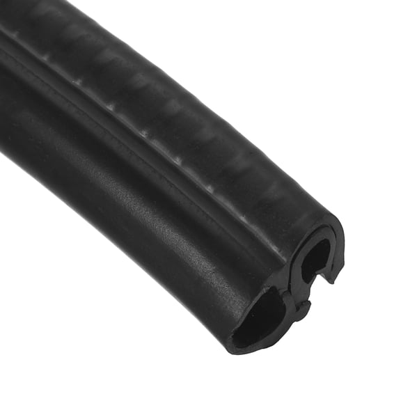 Door Weather Stripping 6.5FT, 14mm W x 11mm H EPDM Car Door Rubber Edge Trim Seal Strip Gasket with Side Bulb Fit 0.5mm to 2mm Edge for Electrical Cabinet Car Boat RV Truck, Black