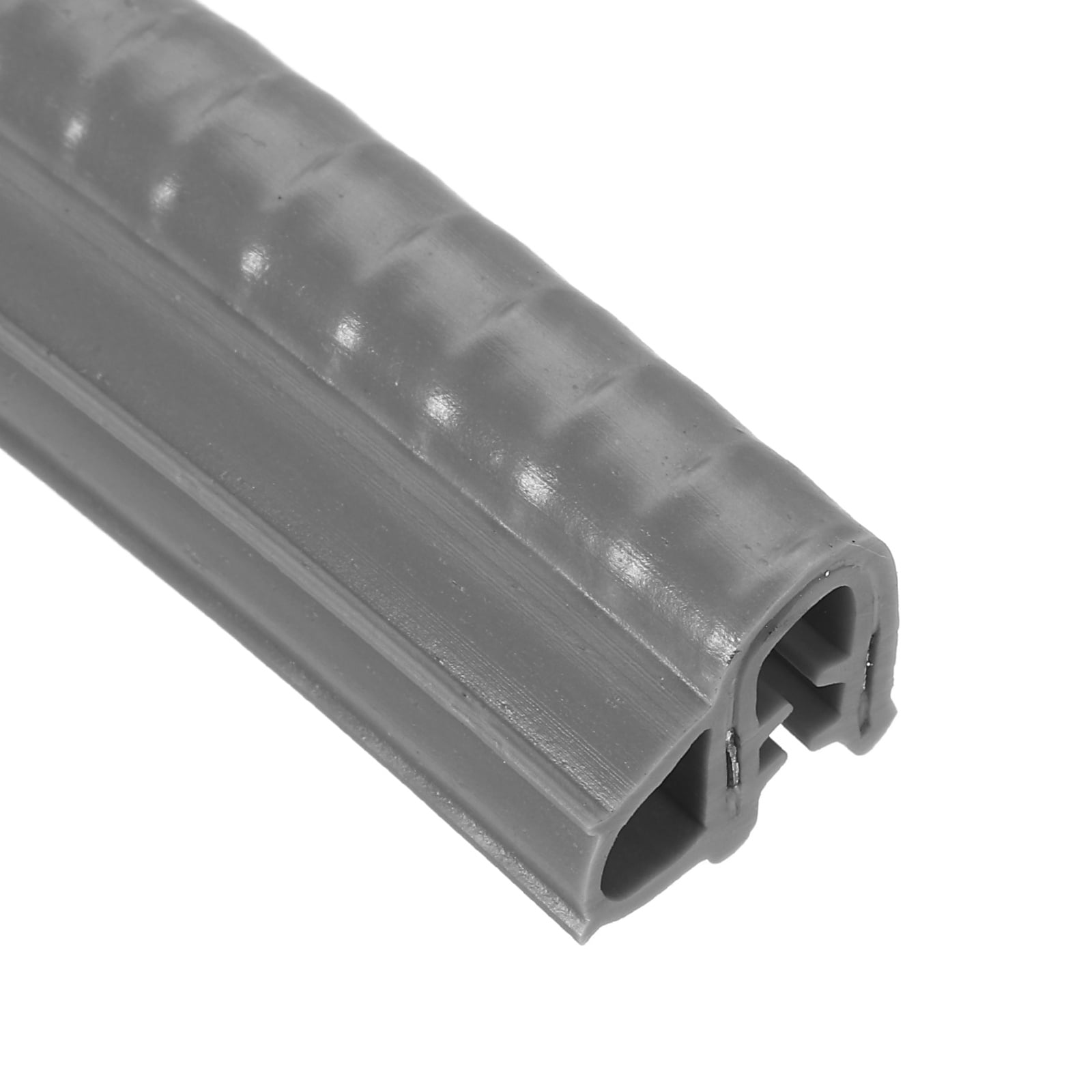 Door Weather Stripping 6.5FT, 14mm W x 13mm H EPDM Car Door Rubber Edge Trim Seal Strip Gasket with Side Bulb Fit 1mm to 3mm Edge for Electrical Cabinet Cars Boat RVs Truck, Gray