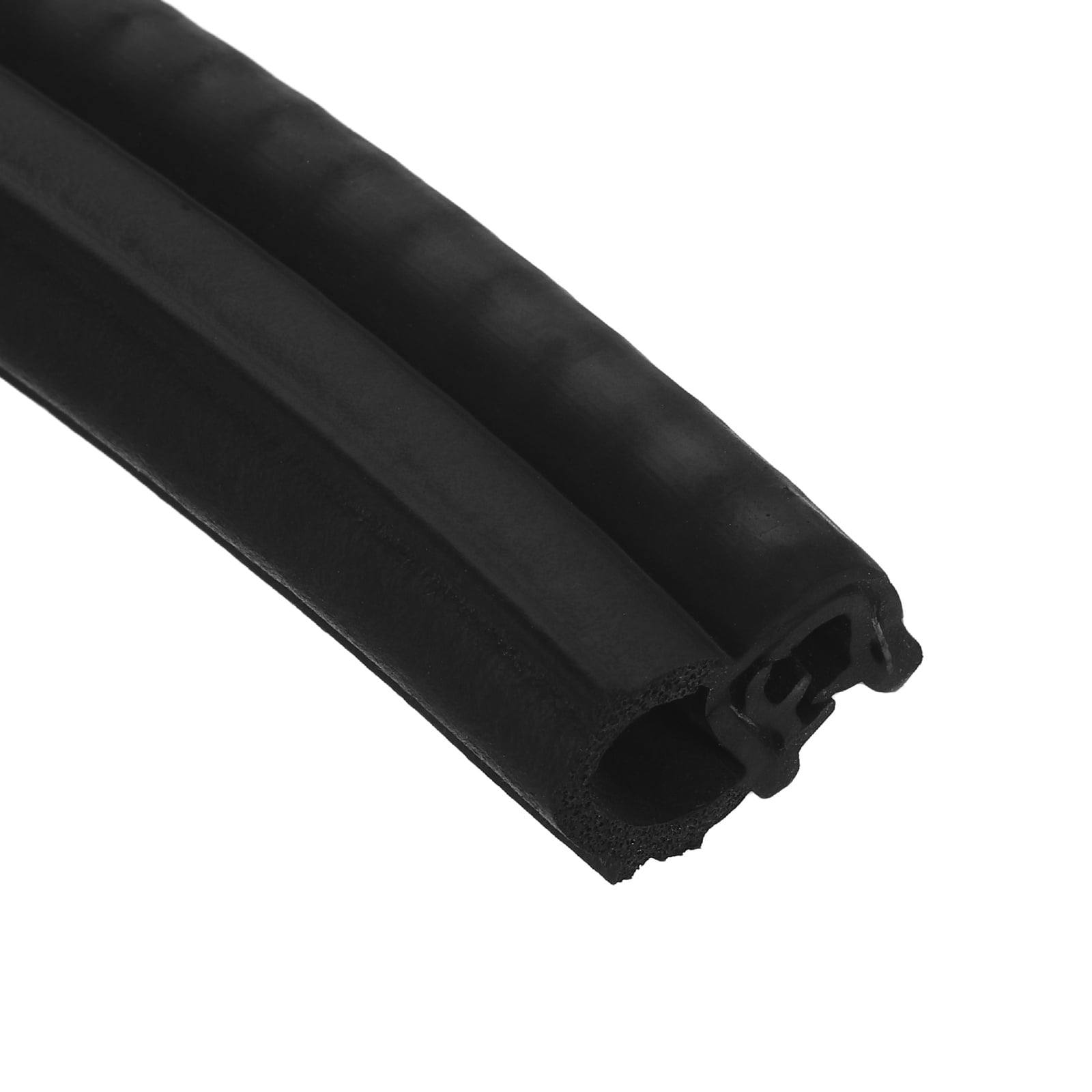 Door Weather Stripping 6.5FT, 18mm W x 12mm H EPDM Car Door Rubber Edge Trim Seal Strip Gasket with Side Bulb Fit 0.5mm to 2.5mm Edge for Electrical Cabinet Car Boat Truck, Black