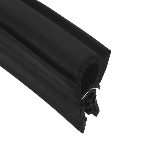 Door Weather Stripping 6.5FT, 20mm W x 23mm H EPDM Car Door Rubber Edge Trim Seal Strip Gasket with Top Bulb Fit 1mm to 2.5mm Edge for Electrical Cabinet Cars Boat RVs Truck, Black