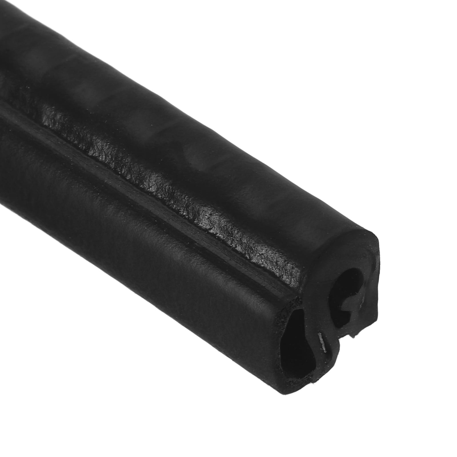 Door Weather Stripping 9.8FT, 12mm W x 12mm H EPDM Car Door Rubber Edge Trim Seal Strip Gasket with Side Bulb Fit 1mm to 2.5mm Edge for Electrical Cabinet Car Boat RV Truck, Black
